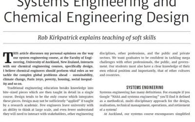 CHEMMAT’s Adjunct Professor Rob Kirkpatrick’s article in “The Chemical Engineer”